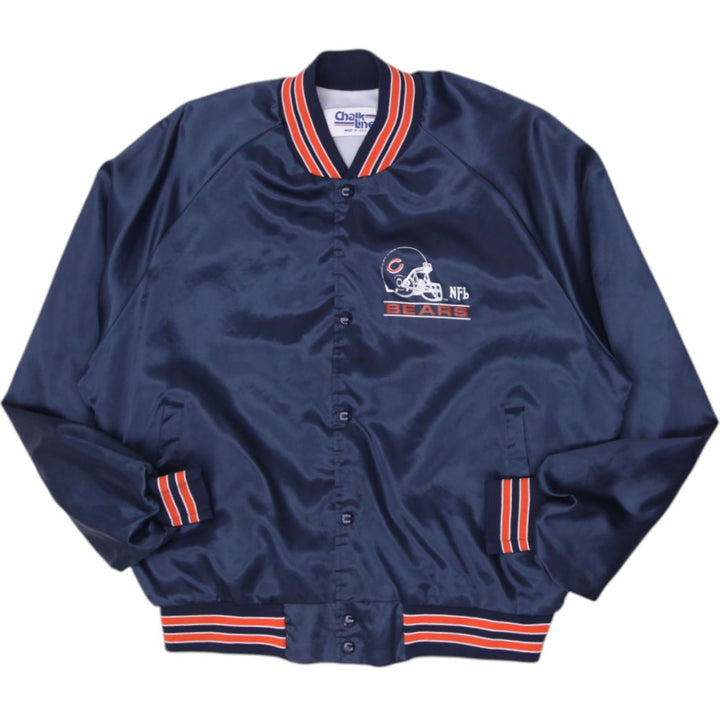 Vintage Chalk Line Chicago Bears Jacket Navy NFL Satin Bomber XL | Migration_Jackets | Fashion Rerun