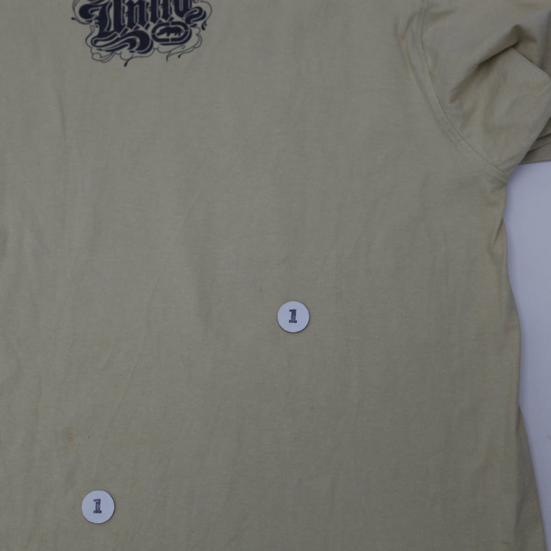Y2K Mens Eckō Unltd. Rhino Graphic T-Shirt - Tan / Beige Size Medium