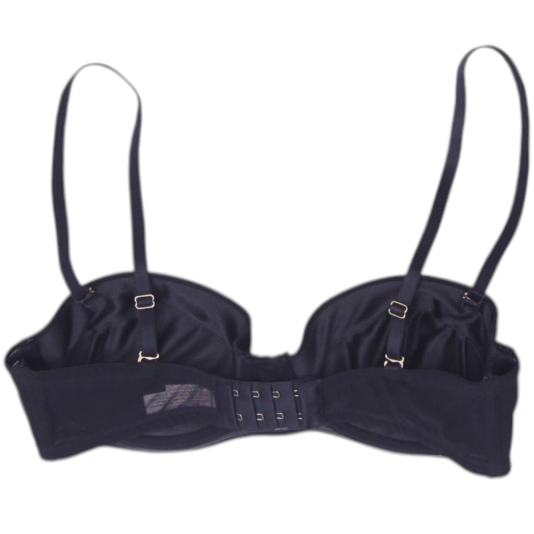 Ladies La Vie en Rose Black Red Embroidered Rose Convertible Strapless Bra 34C