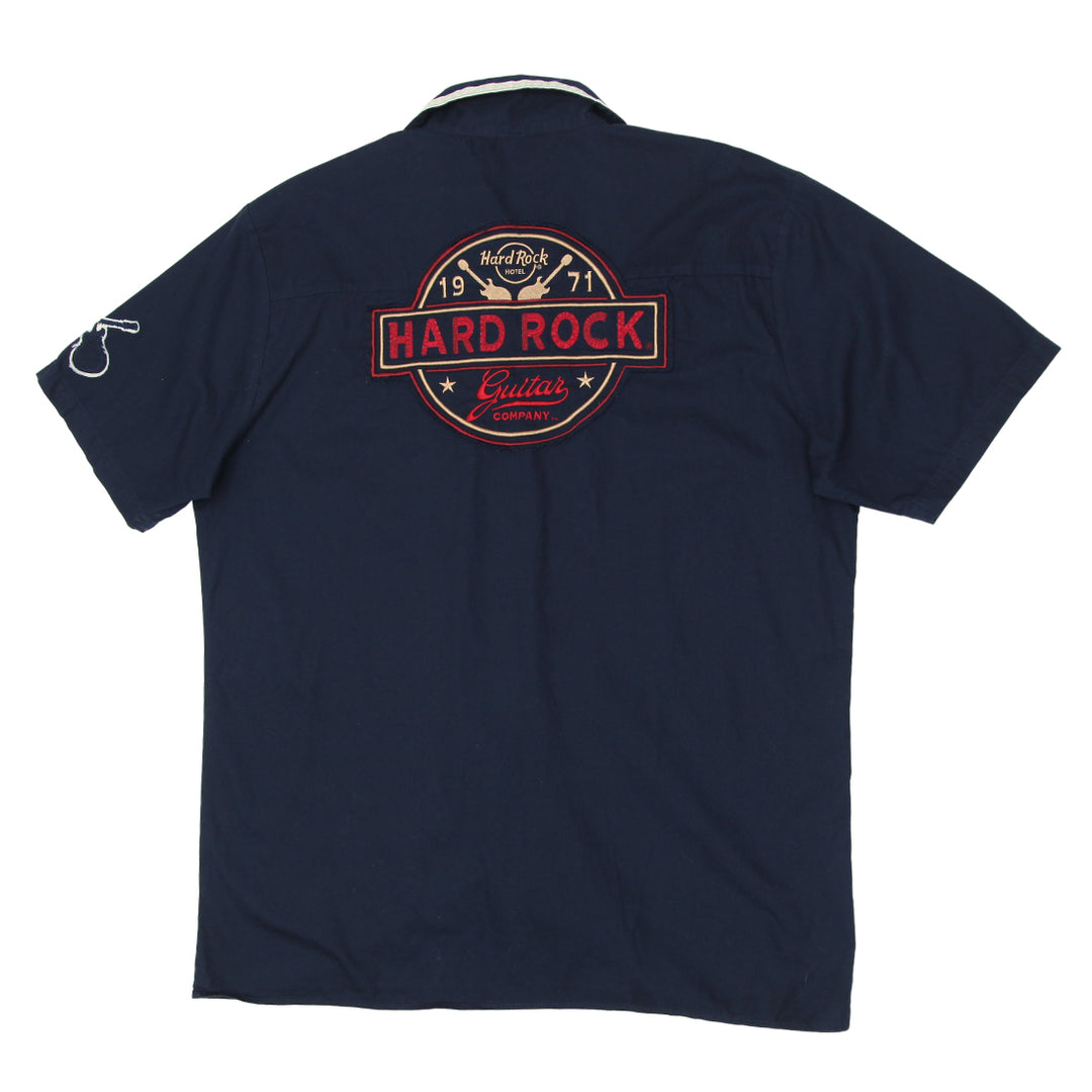 Mens Hard Rock Guitar Company Short Sleeve Button Shirt