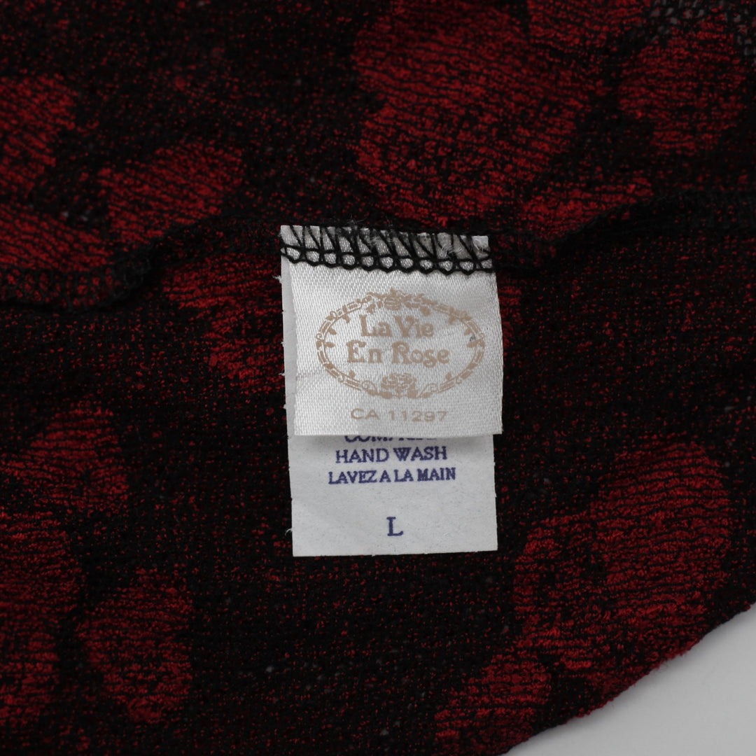 Y2K Ladies La Vie En Rose Floral Mesh Size L