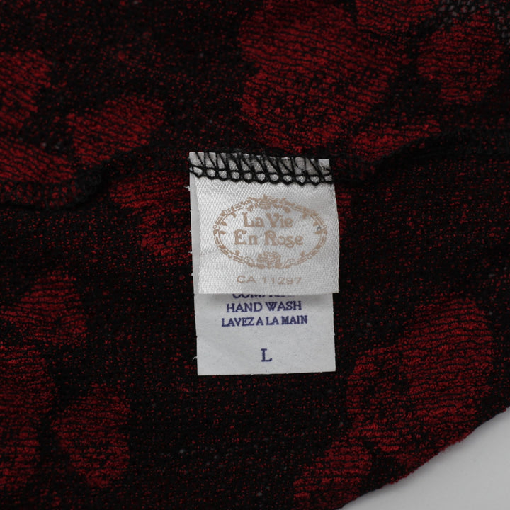 Y2K Ladies La Vie En Rose Floral Mesh Size L