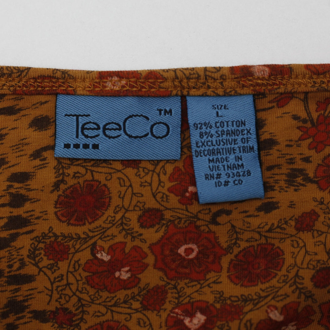 Y2K Ladies TeeCo Floral Animal Print Cami Top Size S
