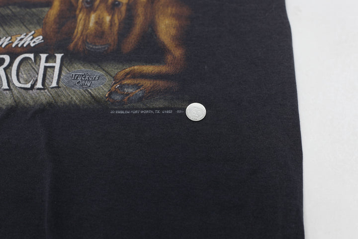 1992 Vintage 3D Emblem Big Dogs Travel Port T-Shirt Single Stitch M - Fashion Rerun Vintage Migration_T-Shirt