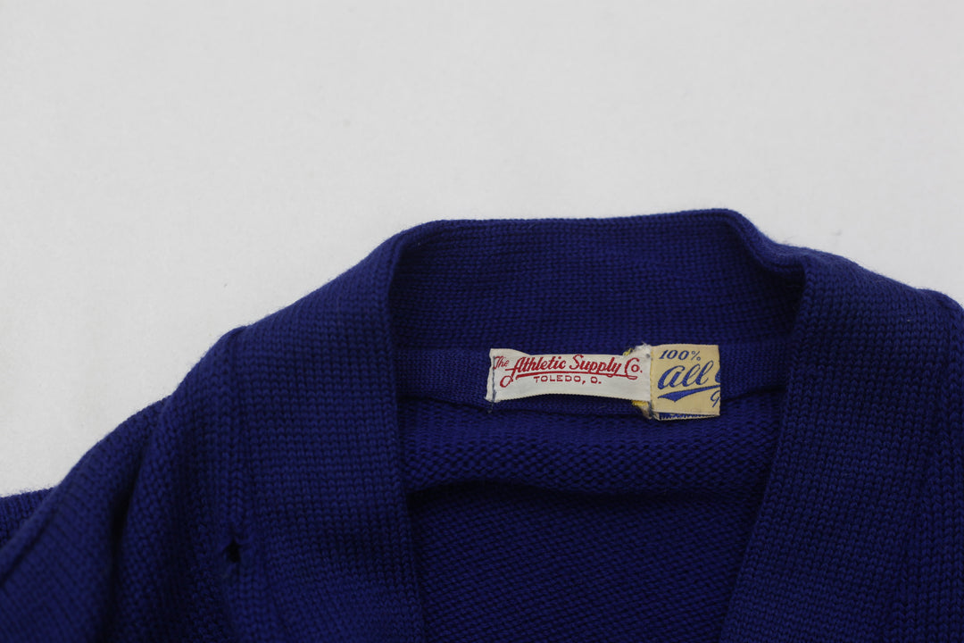 Vintage 1930s Winged Foot Varsity Letterman Cardigan Sweater Whitmer Track