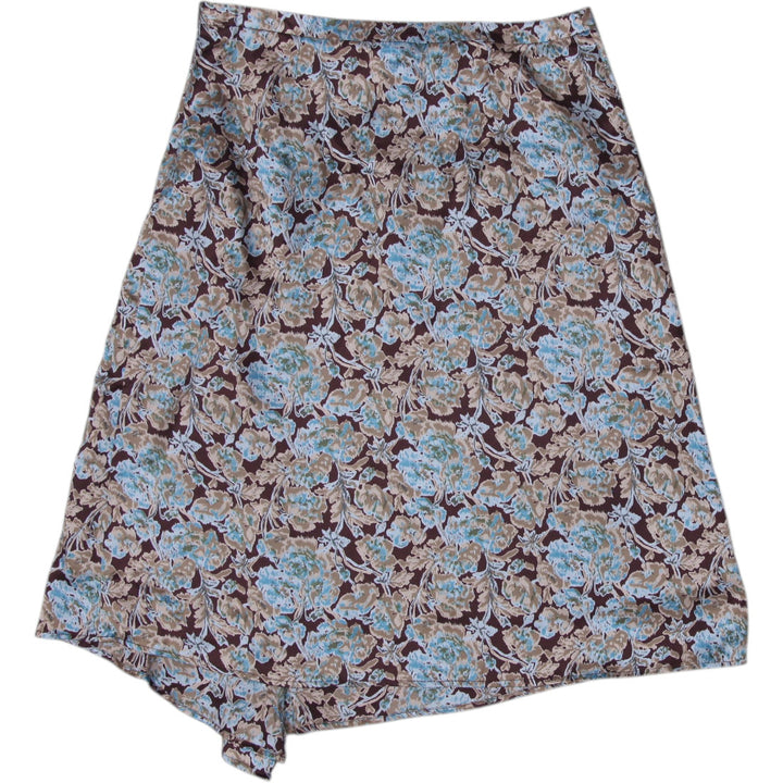Y2K Ladies Smart Set Satin Floral Midi Skirt Size 7