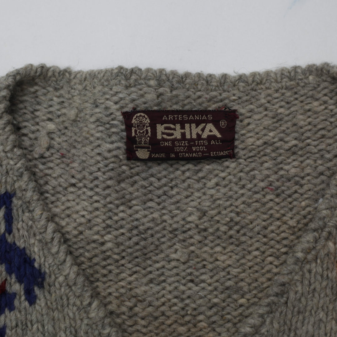 Vintage ISHKA Ladybug Cardigan Hand-Knitted One Size Fits All 100% Wool Sweater | Migration_Jumper & Knitwear | Fashion Rerun