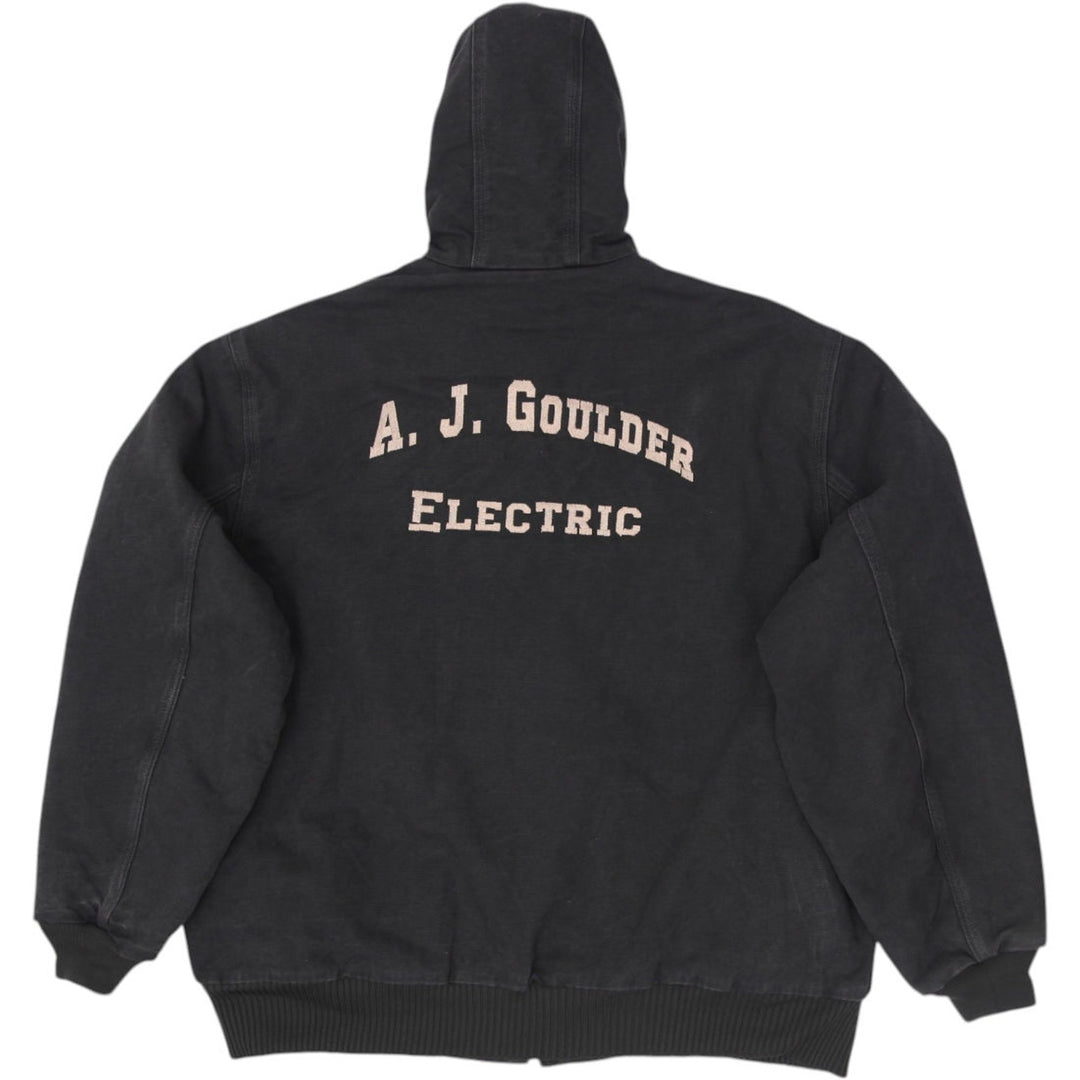 Men Carhartt J130 MOS Green Duck Canvas Hooded Quilted Jacket