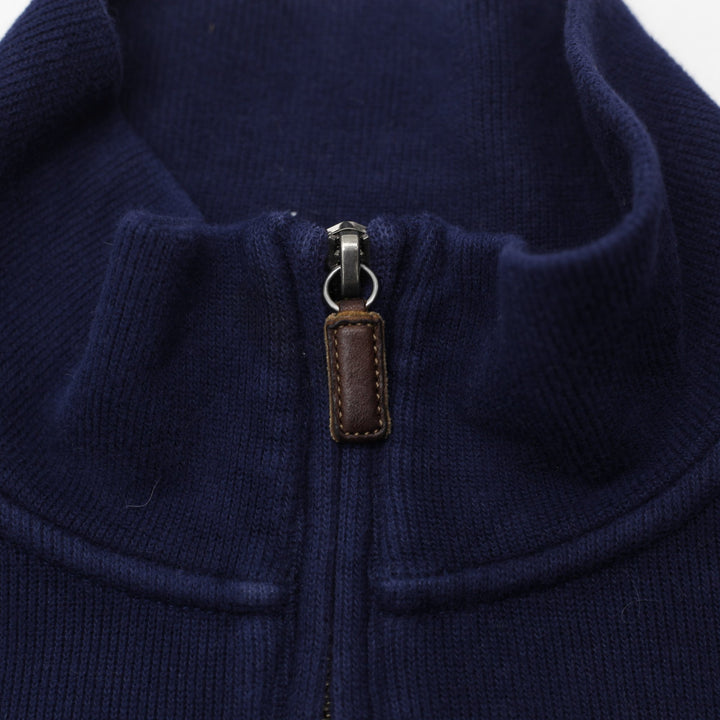 Vintage Mens Polo Ralph Lauren Navy 1/4 Zip Cotton Knitwear Sweater Size L | Migration_Knitwear & Sweaters - | Fashion Rerun
