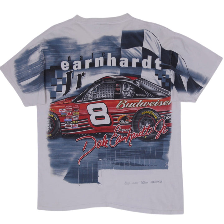 Vintage Dale Earnhardt Jr NASCAR T-Shirt AOP Budweiser #8 Chase Authentics M