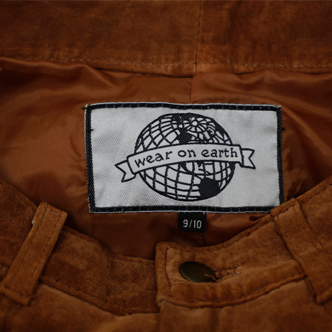 Vintage Ladies Wear On Earth Suede Fringe Pants Brown Boho