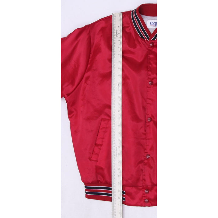 Vintage Chicago Bulls 80s Chalk Line Satin Bomber Jacket L | Migration_Jackets - View 8 | Fashion Rerun