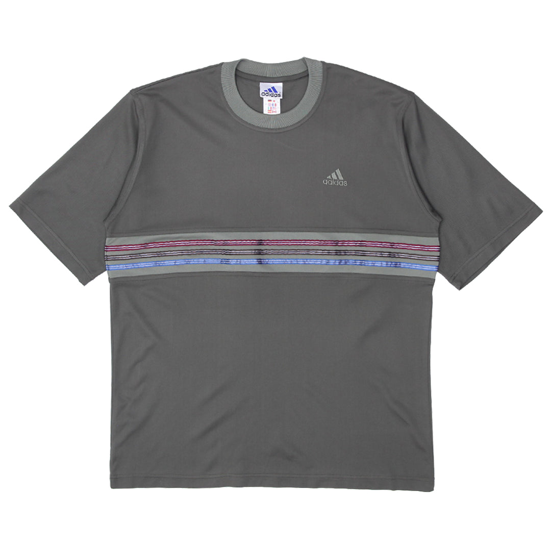 Vintage Adidas Embroidered Multi Colored 3 Stripes T-Shirt L - Fashion Rerun Vintage Migration_T-Shirt