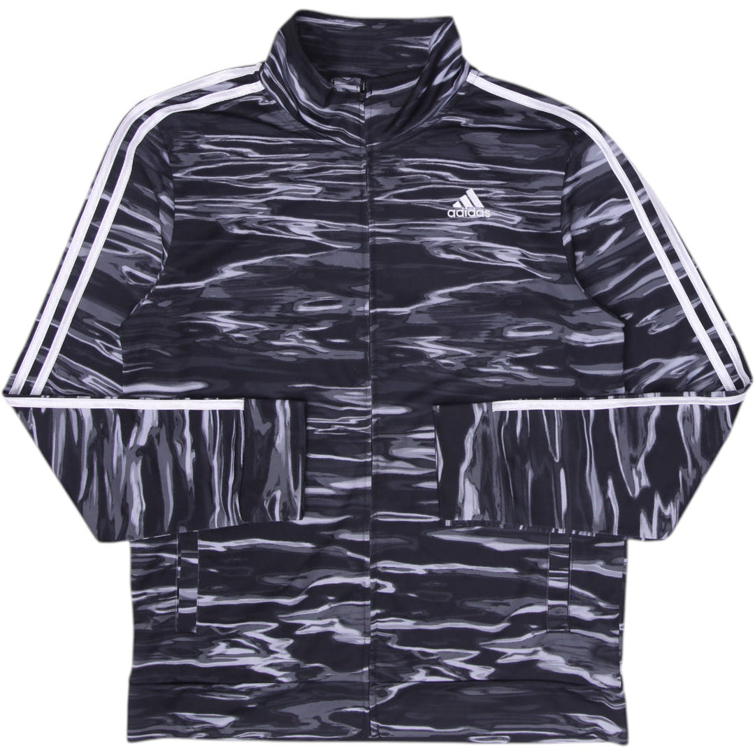 Mens Adidas 2023 AG6511 Monochrome Abstract Pattern Full-Zip Track Jacket