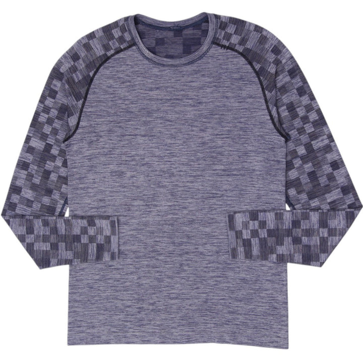 Mens Lululemon Metal Vent Tech Long Sleeve Running T-Shirt Slate Grey Pixel Grid