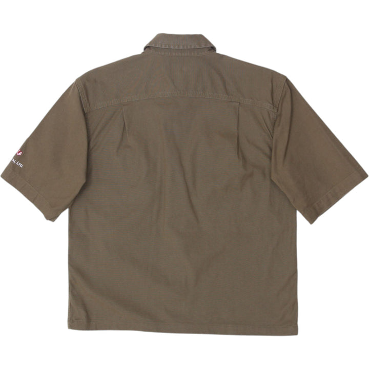Mens Carhartt Workwear Shirt Olive Green Embroidered Logo Relaxed Fit | Migration_Shirts - Side View | Fashion Rerun