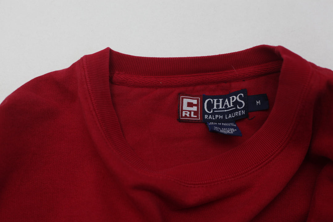 Vintage Embroidered Champs Ralph Lauren Red Sweatshirt