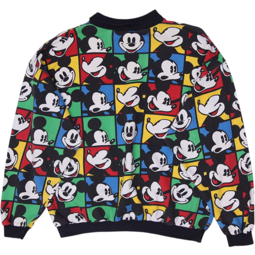 Vintage 90's Mickey & Co. by J.G. Hook All Over Print Collared Sweatshirt Size L