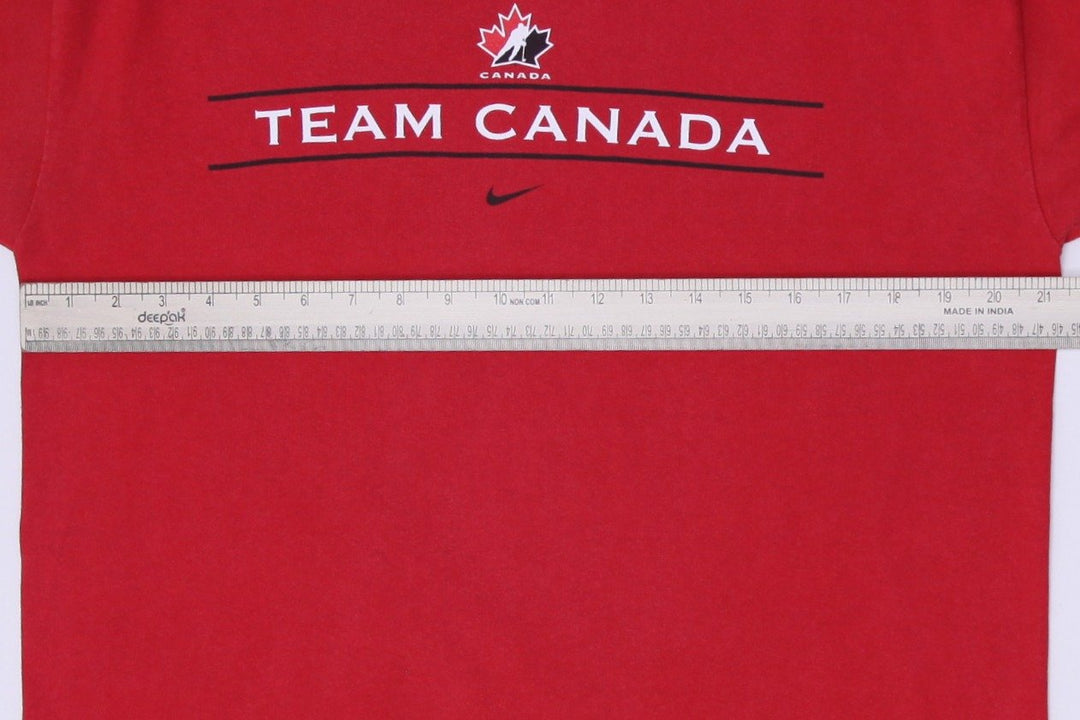 Mens Nike Team Canada T-Shirt Red Graphic Cotton Sports Size L