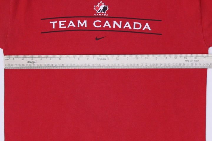 Mens Nike Team Canada T-Shirt Red Graphic Cotton Sports Size L