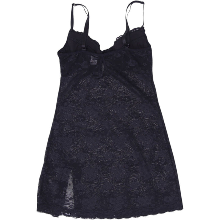 Ladies Rampage Intimates Black Lace Rhinestone Babydoll Chemise Size M
