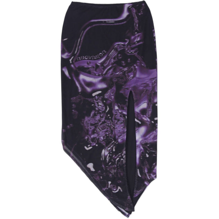 Y2K Ladies Neovision Graphic Slit Design Midi Skirt Size 8 | Migration_Skirts | Fashion Rerun