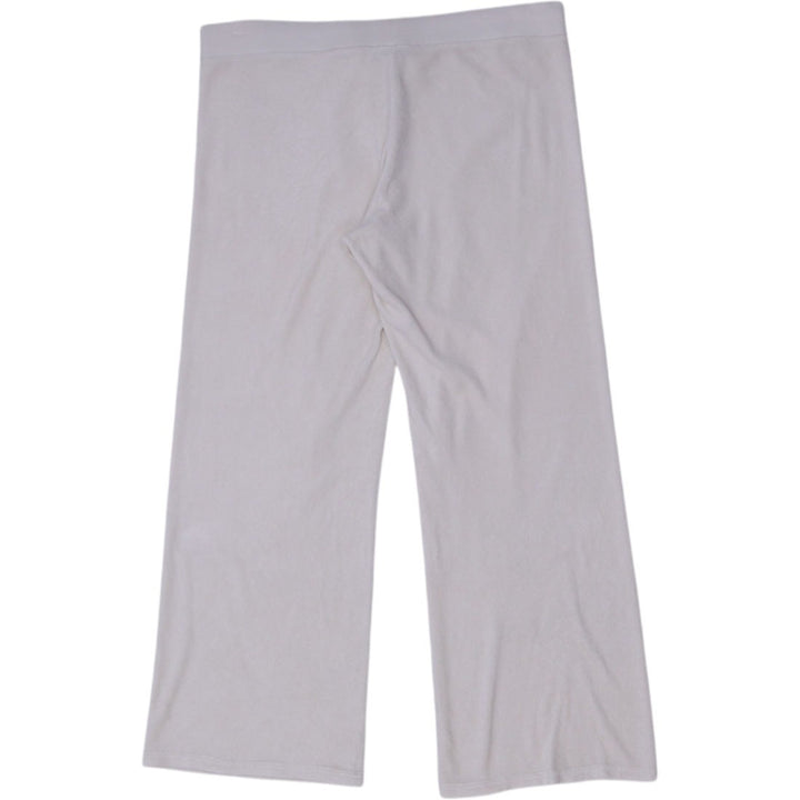 Y2K Ladies Juicy Couture Cream Rhinestone Design Wide Leg Pants