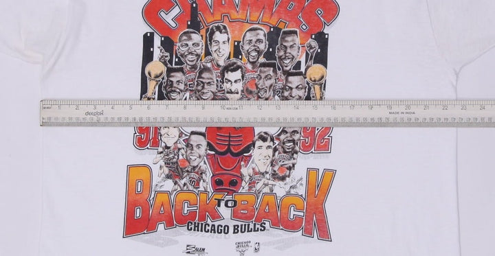 Vintage 1991/92 Chicago Bulls "Back to Back" NBA World Champions Caricature T-Shirt XL | Migration_T-Shirts - | Fashion Rerun