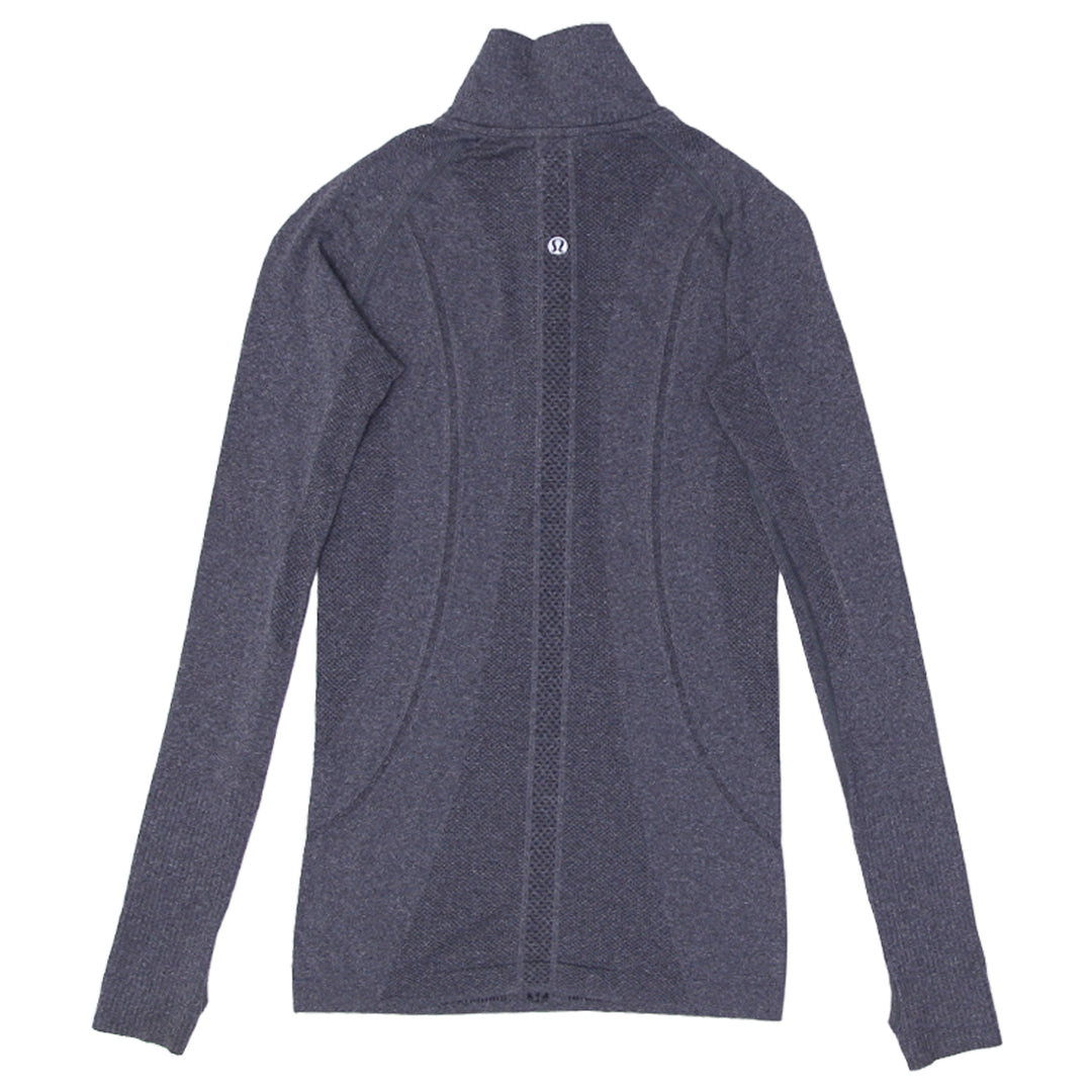 Ladies Lululemon Quarter Zip Long Sleeve Sports T-Shirt