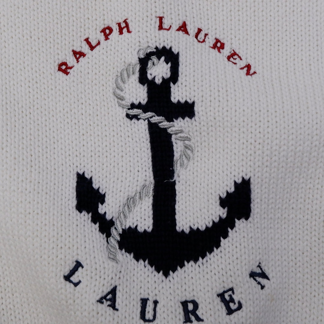 Vintage Ladies Ralph Lauren Sweater White Anchor | Migration_Jumper & Knitwear RL Collection - Detail View | Fashion Rerun