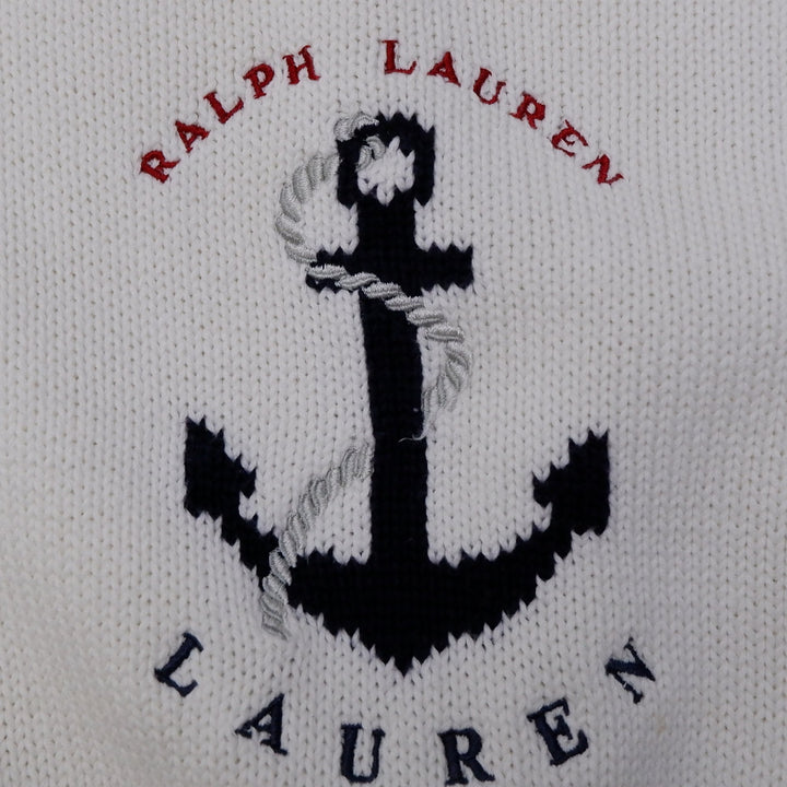 Vintage Ladies Ralph Lauren Sweater White Anchor | Migration_Jumper & Knitwear RL Collection - Detail View | Fashion Rerun