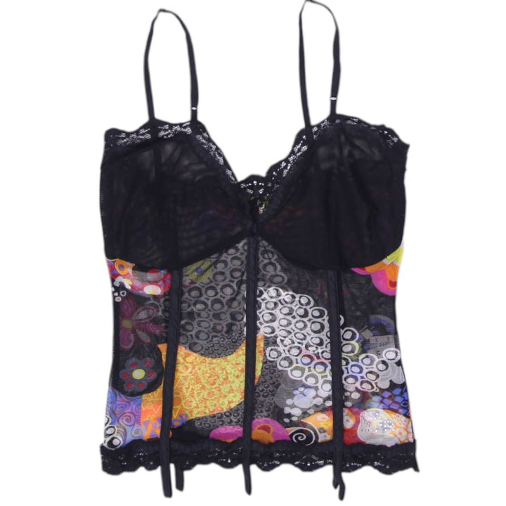 Y2K Lace Mesh Corset Top Size M | Migration_Y2K Tops | Fashion Rerun