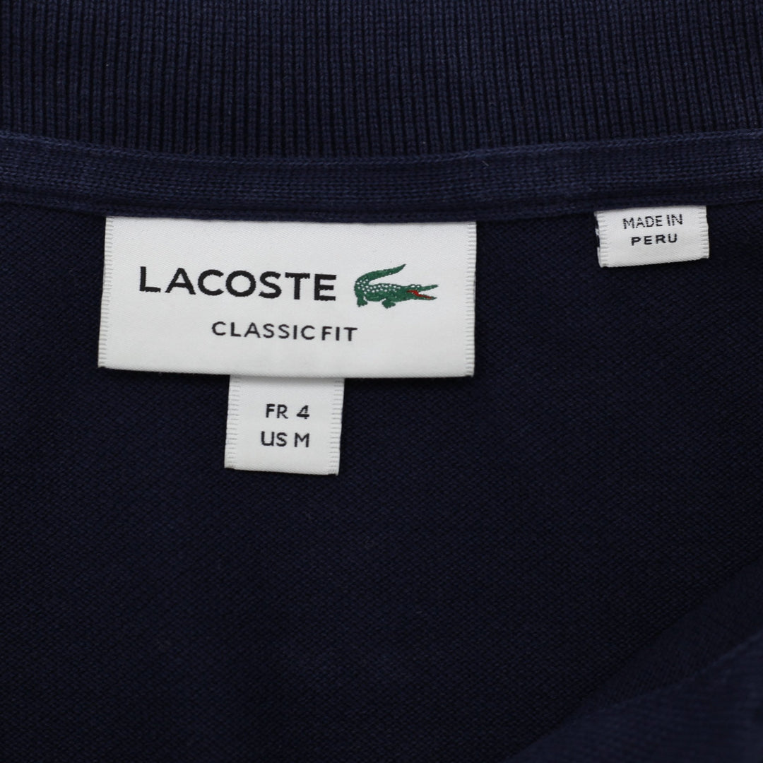 Mens Lacoste Classic Fit Long Sleeve Polo T-Shirt Navy Blue Size M