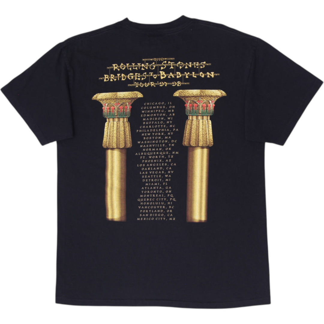Vintage 1997 Rolling Stones Bridges to Babylon Tour T-Shirt Size XL