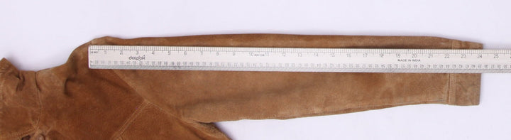Y2K Ladies Suede Jacket Brown Button Up Long Sleeve Size S | Migration_Jackets - View 9 | Fashion Rerun