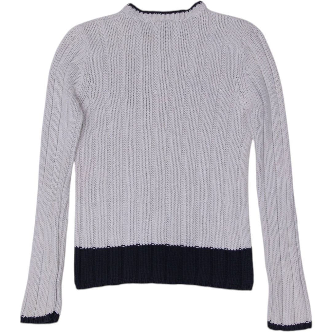 Vintage Ladies Polo Ralph Lauren American Flag Knit Sweater Small 100% Cotton