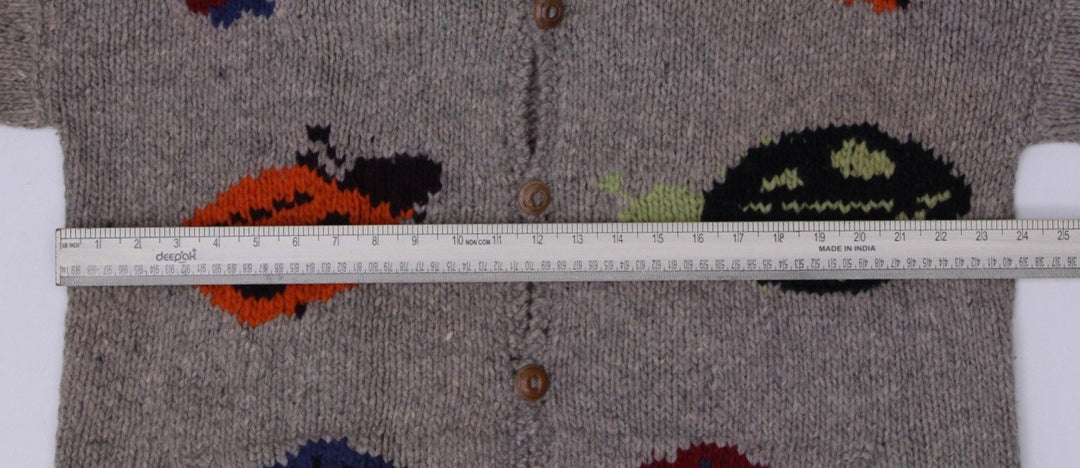 Vintage ISHKA Ladybug Cardigan Hand-Knitted One Size Fits All 100% Wool Sweater | Migration_Jumper & Knitwear | Fashion Rerun
