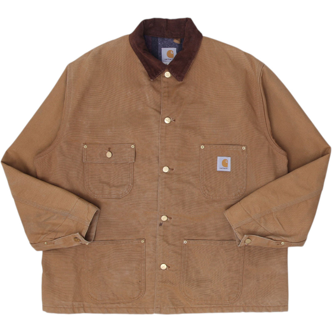 Vintage 90s Carhartt C01 BRN Blanket Lined Jacket Size 50