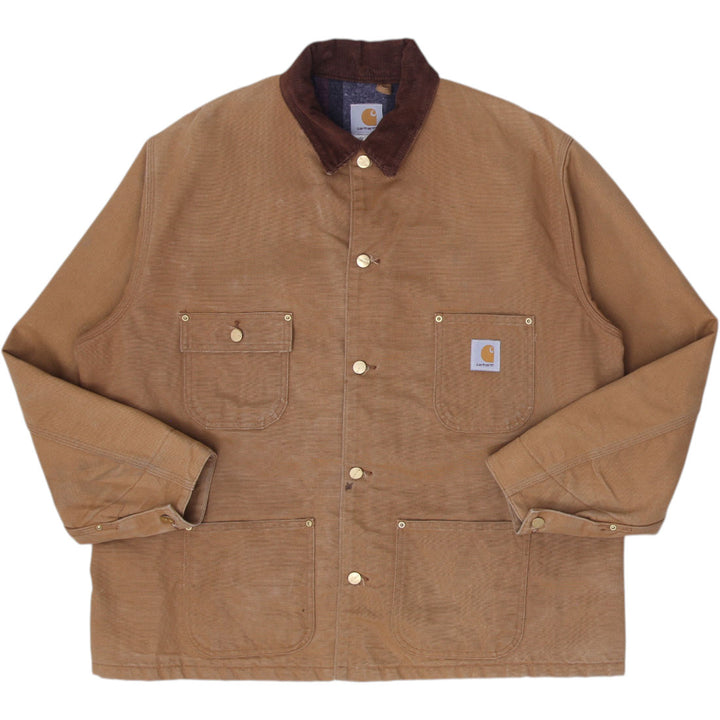 Vintage 90s Carhartt C01 BRN Blanket Lined Jacket Size 50