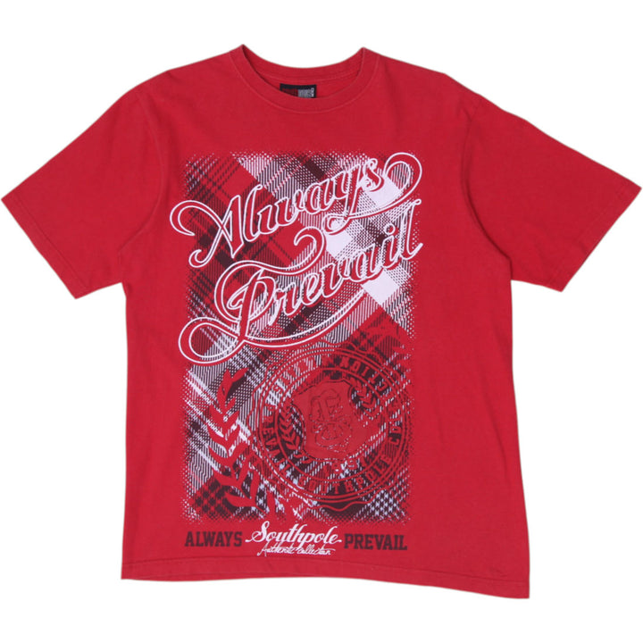Y2K Mens Southpole "Always Prevail" Graphic T-Shirt Size M