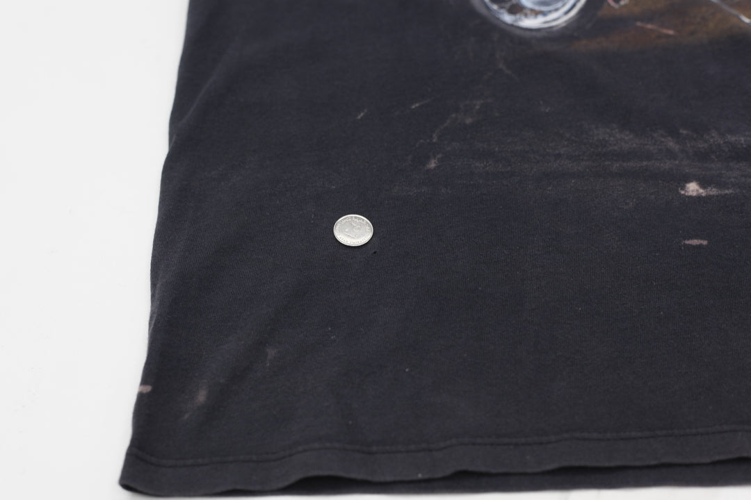 1993 Vintage 3D Emblem Survivors Cycle Barn T-Shirt Single Stitch Made in USA XXL