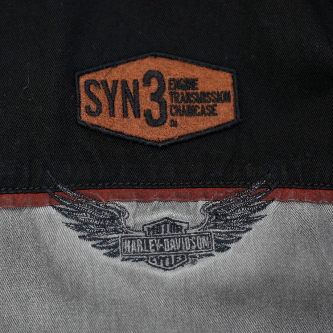 Mens Embroidered Harley Davidson Short Sleeve Button Shirt