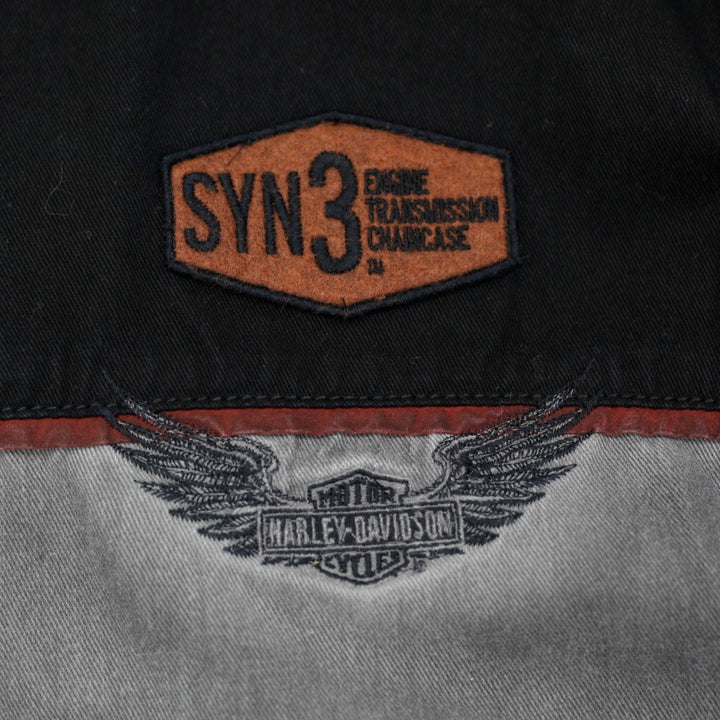 Mens Embroidered Harley Davidson Short Sleeve Button Shirt