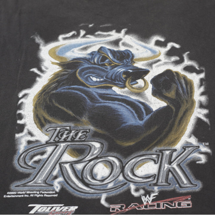 Vintage Mens 2000 WWF The Rock Brahma Bull Toliver Racing T-Shirt