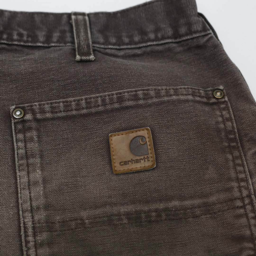 Mens Carhartt B136 DKB Double Knee Pants 36x34 Brown Thrashed Distressed
