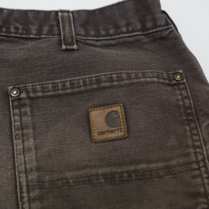 Mens Carhartt B136 DKB Double Knee Pants 36x34 Brown Thrashed Distressed
