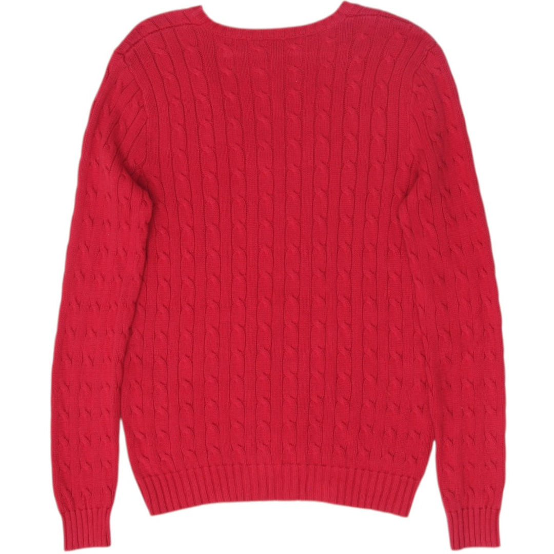 Mens Red V-Neck Long Sleeve Sweater