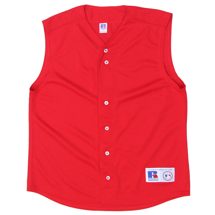 Vintage Russell Athletic Red Sleeveless Button Jersey