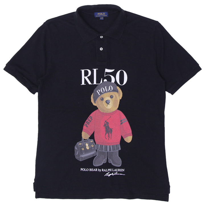Youth Boys Polo Bear By Ralph Lauren Black Polo T-Shirt