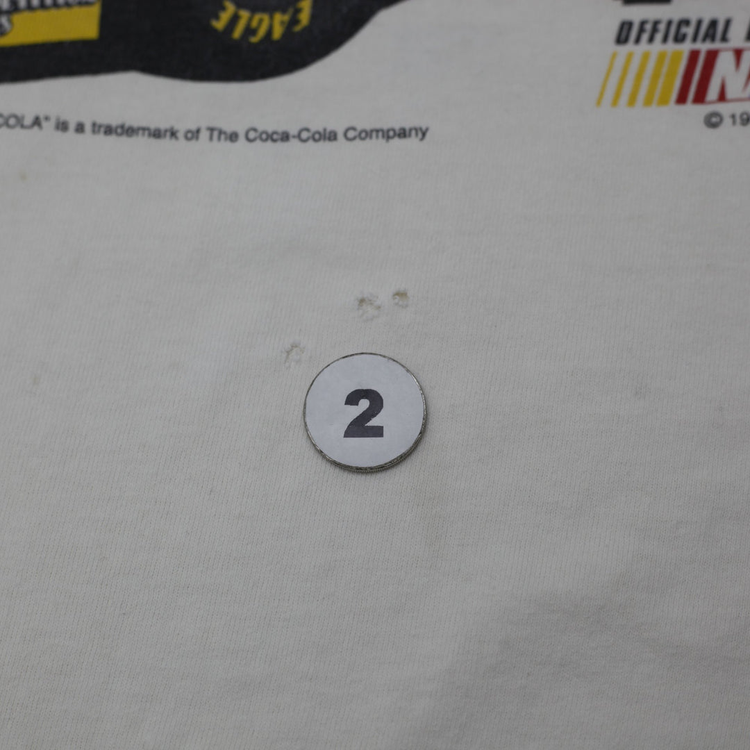 Vintage Mens Tultex NASCAR T-Shirt White Graphic Racing 1999 Bill Elliott